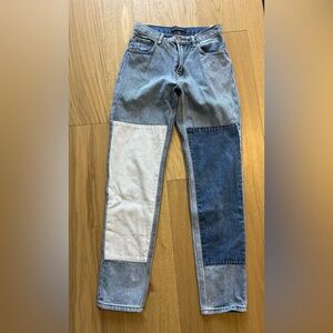 Brandy Melville Patchwork Straight Leg Jeans